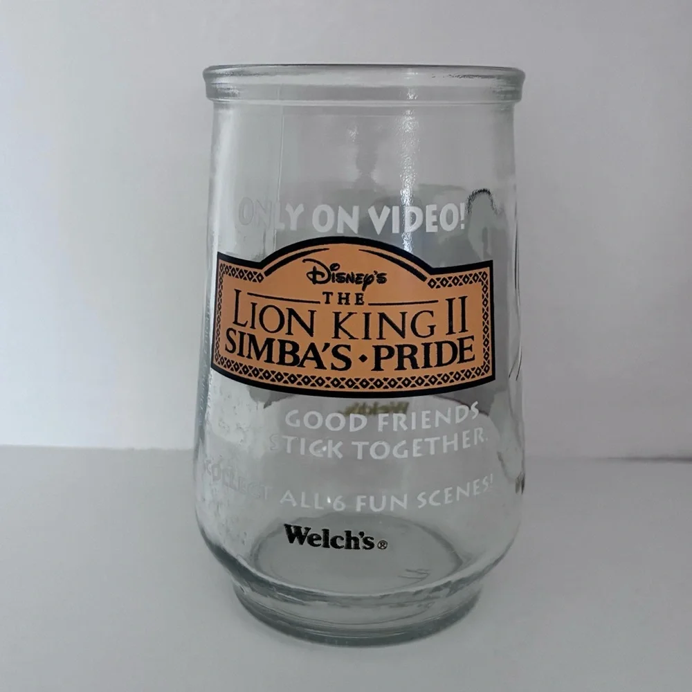 Vintage 90’s Welch's drinking glass, Disney’s the Lion King 2 Simba's Pride